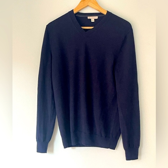 GAP Extra Fine Merino Wool Sweater Long Sleeve Mens V-Neck Sweater - Picture 1 of 8